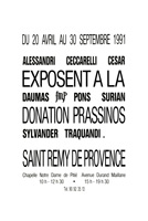 affiche de l'exposition 'artistes marseillais contemporains'