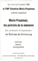 affiche de l'exposition 'Mario Prassinos, les portraits de la mémoire'